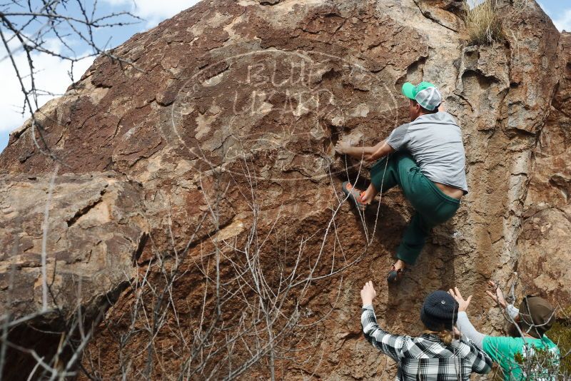Bouldering in Hueco Tanks on 02/22/2019 with Blue Lizard Climbing and Yoga

Filename: SRM_20190222_1533360.jpg
Aperture: f/11.0
Shutter Speed: 1/320
Body: Canon EOS-1D Mark II
Lens: Canon EF 50mm f/1.8 II