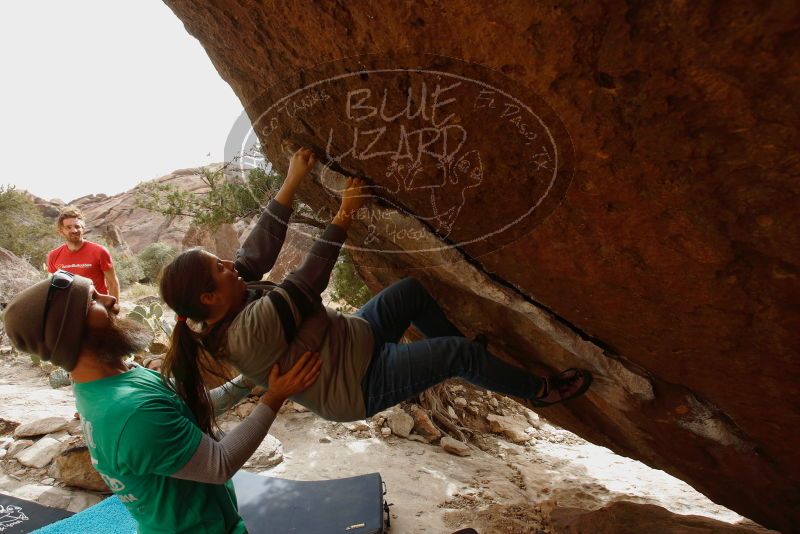 Bouldering in Hueco Tanks on 02/22/2019 with Blue Lizard Climbing and Yoga

Filename: SRM_20190222_1641030.jpg
Aperture: f/5.6
Shutter Speed: 1/250
Body: Canon EOS-1D Mark II
Lens: Canon EF 16-35mm f/2.8 L