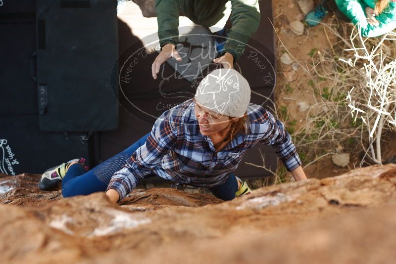 Bouldering in Hueco Tanks on 02/24/2019 with Blue Lizard Climbing and Yoga

Filename: SRM_20190224_1138190.jpg
Aperture: f/4.0
Shutter Speed: 1/320
Body: Canon EOS-1D Mark II
Lens: Canon EF 50mm f/1.8 II