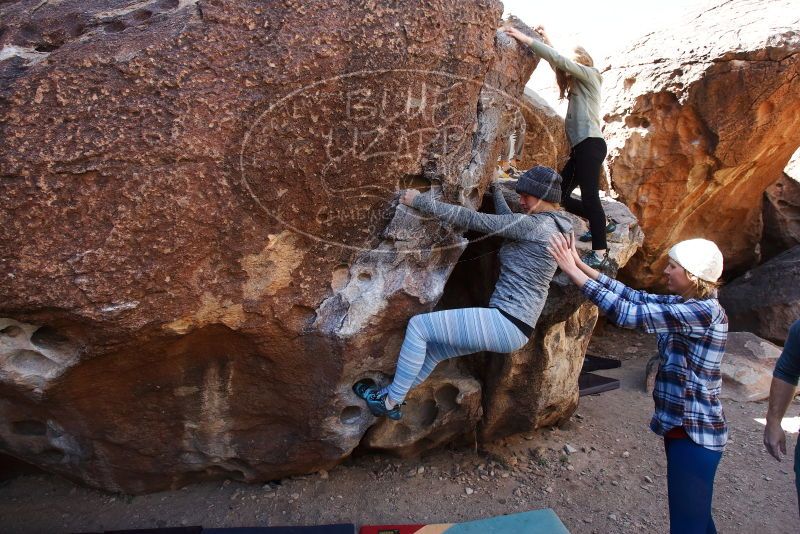 Bouldering in Hueco Tanks on 02/24/2019 with Blue Lizard Climbing and Yoga

Filename: SRM_20190224_1247430.jpg
Aperture: f/5.6
Shutter Speed: 1/400
Body: Canon EOS-1D Mark II
Lens: Canon EF 16-35mm f/2.8 L