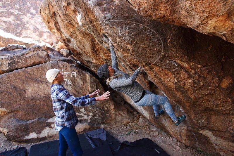 Bouldering in Hueco Tanks on 02/24/2019 with Blue Lizard Climbing and Yoga

Filename: SRM_20190224_1350370.jpg
Aperture: f/5.0
Shutter Speed: 1/250
Body: Canon EOS-1D Mark II
Lens: Canon EF 16-35mm f/2.8 L