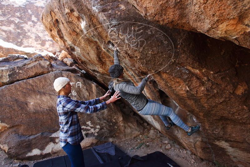 Bouldering in Hueco Tanks on 02/24/2019 with Blue Lizard Climbing and Yoga

Filename: SRM_20190224_1350380.jpg
Aperture: f/5.0
Shutter Speed: 1/250
Body: Canon EOS-1D Mark II
Lens: Canon EF 16-35mm f/2.8 L