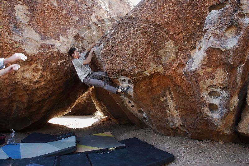 Bouldering in Hueco Tanks on 03/02/2019 with Blue Lizard Climbing and Yoga

Filename: SRM_20190302_1449040.jpg
Aperture: f/5.6
Shutter Speed: 1/250
Body: Canon EOS-1D Mark II
Lens: Canon EF 16-35mm f/2.8 L