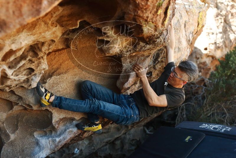 Bouldering in Hueco Tanks on 03/03/2019 with Blue Lizard Climbing and Yoga

Filename: SRM_20190303_1222090.jpg
Aperture: f/3.2
Shutter Speed: 1/800
Body: Canon EOS-1D Mark II
Lens: Canon EF 50mm f/1.8 II