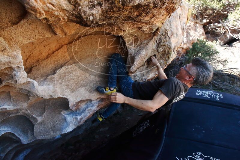 Bouldering in Hueco Tanks on 03/03/2019 with Blue Lizard Climbing and Yoga

Filename: SRM_20190303_1233520.jpg
Aperture: f/5.0
Shutter Speed: 1/640
Body: Canon EOS-1D Mark II
Lens: Canon EF 16-35mm f/2.8 L