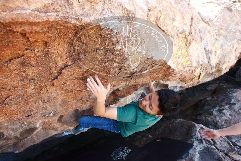 Bouldering in Hueco Tanks on 03/03/2019 with Blue Lizard Climbing and Yoga

Filename: SRM_20190303_1333420.jpg
Aperture: f/5.6
Shutter Speed: 1/320
Body: Canon EOS-1D Mark II
Lens: Canon EF 16-35mm f/2.8 L