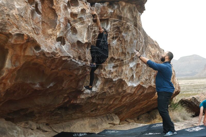 Bouldering in Hueco Tanks on 03/08/2019 with Blue Lizard Climbing and Yoga

Filename: SRM_20190308_1255021.jpg
Aperture: f/3.5
Shutter Speed: 1/320
Body: Canon EOS-1D Mark II
Lens: Canon EF 50mm f/1.8 II