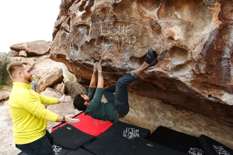 Bouldering in Hueco Tanks on 03/08/2019 with Blue Lizard Climbing and Yoga

Filename: SRM_20190308_1340440.jpg
Aperture: f/5.6
Shutter Speed: 1/320
Body: Canon EOS-1D Mark II
Lens: Canon EF 16-35mm f/2.8 L