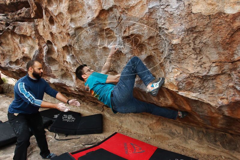 Bouldering in Hueco Tanks on 03/08/2019 with Blue Lizard Climbing and Yoga
Filename: SRM_20190308_1346250.jpg
Aperture: f/5.6
Shutter Speed: 1/320
Body: Canon EOS-1D Mark II
Lens: Canon EF 16-35mm f/2.8 L