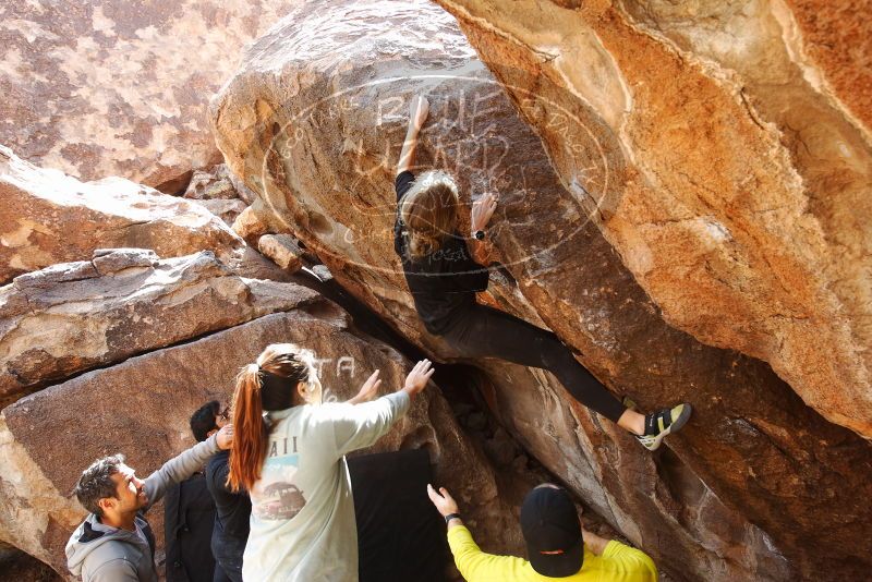 Bouldering in Hueco Tanks on 03/09/2019 with Blue Lizard Climbing and Yoga

Filename: SRM_20190309_1231010.jpg
Aperture: f/5.6
Shutter Speed: 1/160
Body: Canon EOS-1D Mark II
Lens: Canon EF 16-35mm f/2.8 L
