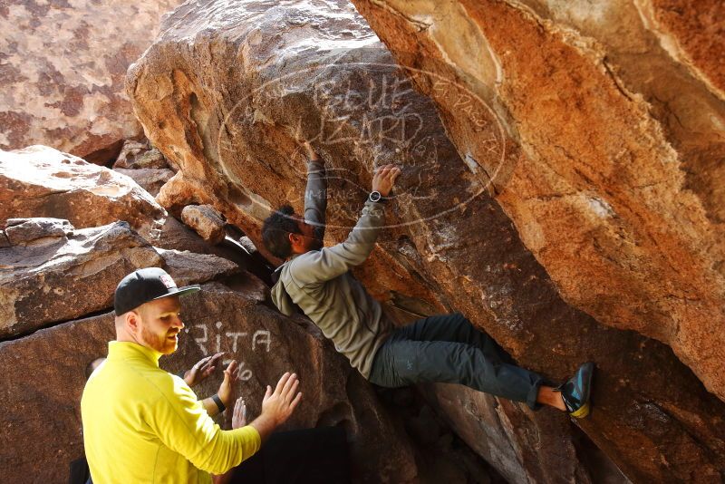 Bouldering in Hueco Tanks on 03/09/2019 with Blue Lizard Climbing and Yoga

Filename: SRM_20190309_1236020.jpg
Aperture: f/5.6
Shutter Speed: 1/320
Body: Canon EOS-1D Mark II
Lens: Canon EF 16-35mm f/2.8 L