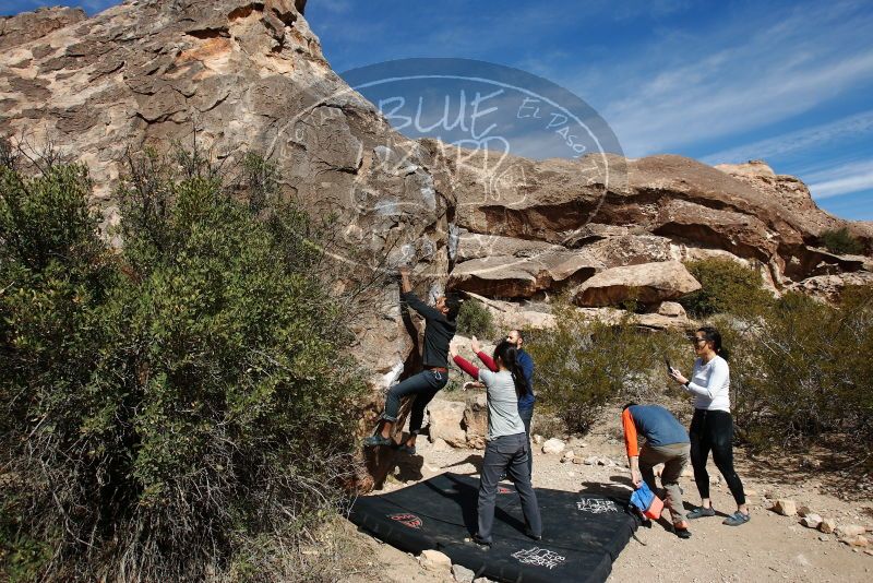 Bouldering in Hueco Tanks on 03/09/2019 with Blue Lizard Climbing and Yoga

Filename: SRM_20190309_1141030.jpg
Aperture: f/5.6
Shutter Speed: 1/800
Body: Canon EOS-1D Mark II
Lens: Canon EF 16-35mm f/2.8 L