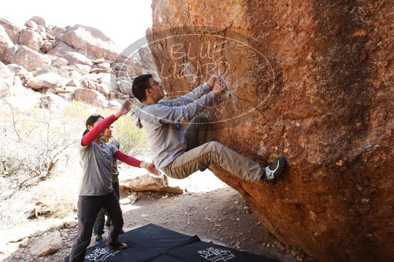 Bouldering in Hueco Tanks on 03/09/2019 with Blue Lizard Climbing and Yoga

Filename: SRM_20190309_1158170.jpg
Aperture: f/5.6
Shutter Speed: 1/200
Body: Canon EOS-1D Mark II
Lens: Canon EF 16-35mm f/2.8 L