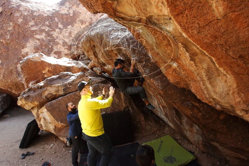 Bouldering in Hueco Tanks on 03/09/2019 with Blue Lizard Climbing and Yoga

Filename: SRM_20190309_1235330.jpg
Aperture: f/5.6
Shutter Speed: 1/320
Body: Canon EOS-1D Mark II
Lens: Canon EF 16-35mm f/2.8 L