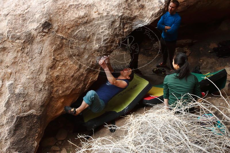 Bouldering in Hueco Tanks on 03/10/2019 with Blue Lizard Climbing and Yoga

Filename: SRM_20190310_1009540.jpg
Aperture: f/5.6
Shutter Speed: 1/250
Body: Canon EOS-1D Mark II
Lens: Canon EF 16-35mm f/2.8 L