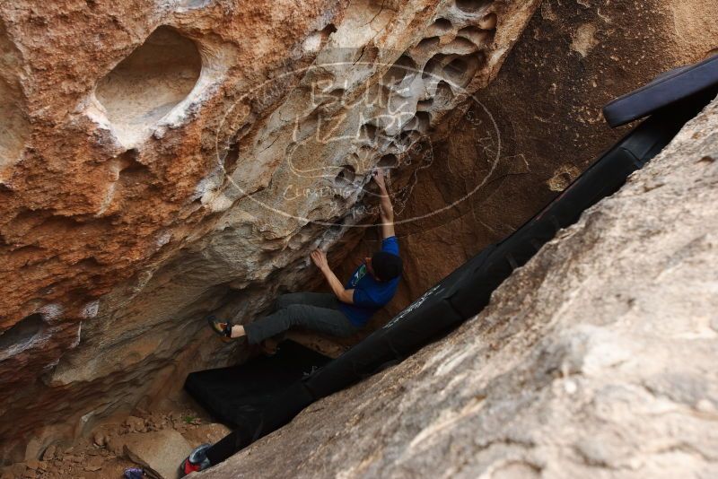 Bouldering in Hueco Tanks on 03/10/2019 with Blue Lizard Climbing and Yoga

Filename: SRM_20190310_1012590.jpg
Aperture: f/5.6
Shutter Speed: 1/400
Body: Canon EOS-1D Mark II
Lens: Canon EF 16-35mm f/2.8 L