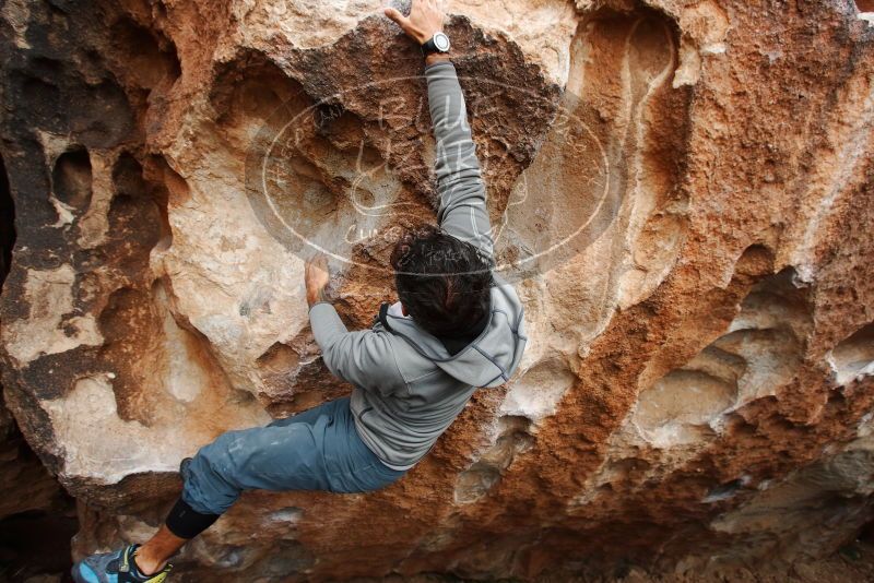Bouldering in Hueco Tanks on 03/10/2019 with Blue Lizard Climbing and Yoga

Filename: SRM_20190310_1044280.jpg
Aperture: f/5.6
Shutter Speed: 1/400
Body: Canon EOS-1D Mark II
Lens: Canon EF 16-35mm f/2.8 L