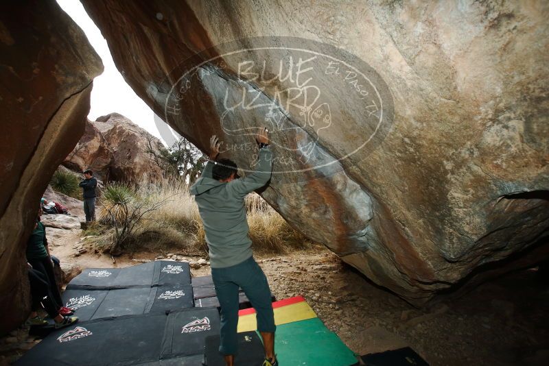 Bouldering in Hueco Tanks on 03/10/2019 with Blue Lizard Climbing and Yoga

Filename: SRM_20190310_1130300.jpg
Aperture: f/5.6
Shutter Speed: 1/250
Body: Canon EOS-1D Mark II
Lens: Canon EF 16-35mm f/2.8 L