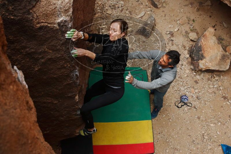 Bouldering in Hueco Tanks on 03/10/2019 with Blue Lizard Climbing and Yoga

Filename: SRM_20190310_1359490.jpg
Aperture: f/5.0
Shutter Speed: 1/250
Body: Canon EOS-1D Mark II
Lens: Canon EF 16-35mm f/2.8 L