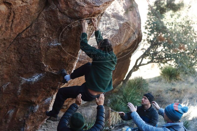 Bouldering in Hueco Tanks on 03/15/2019 with Blue Lizard Climbing and Yoga

Filename: SRM_20190315_1002220.jpg
Aperture: f/2.8
Shutter Speed: 1/800
Body: Canon EOS-1D Mark II
Lens: Canon EF 50mm f/1.8 II