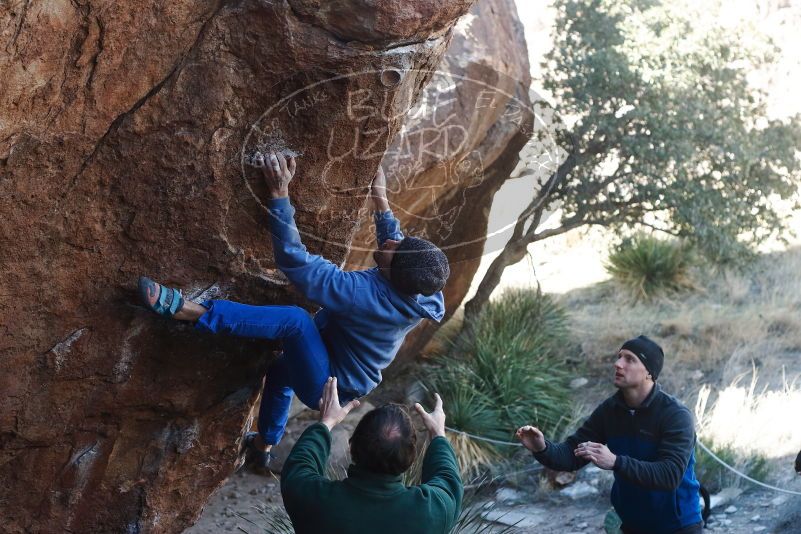 Bouldering in Hueco Tanks on 03/15/2019 with Blue Lizard Climbing and Yoga

Filename: SRM_20190315_1008140.jpg
Aperture: f/4.0
Shutter Speed: 1/320
Body: Canon EOS-1D Mark II
Lens: Canon EF 50mm f/1.8 II