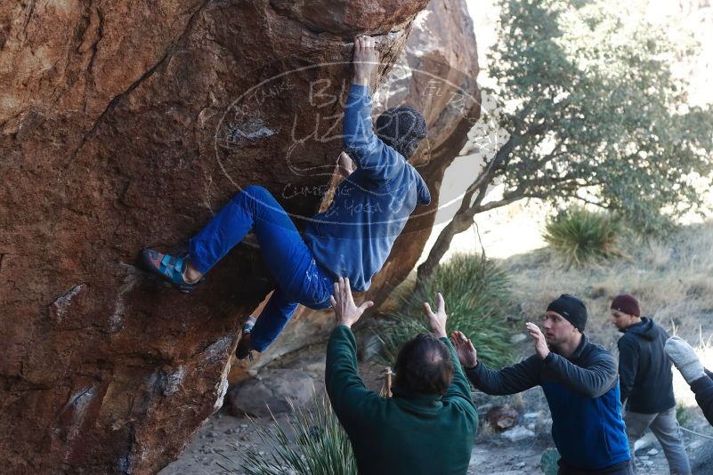 Bouldering in Hueco Tanks on 03/15/2019 with Blue Lizard Climbing and Yoga

Filename: SRM_20190315_1008180.jpg
Aperture: f/4.0
Shutter Speed: 1/320
Body: Canon EOS-1D Mark II
Lens: Canon EF 50mm f/1.8 II
