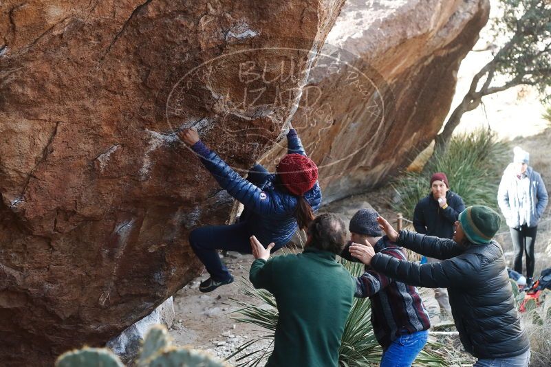 Bouldering in Hueco Tanks on 03/15/2019 with Blue Lizard Climbing and Yoga

Filename: SRM_20190315_1034440.jpg
Aperture: f/4.0
Shutter Speed: 1/320
Body: Canon EOS-1D Mark II
Lens: Canon EF 50mm f/1.8 II
