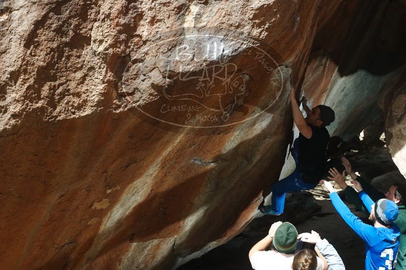 Bouldering in Hueco Tanks on 03/15/2019 with Blue Lizard Climbing and Yoga

Filename: SRM_20190315_1251021.jpg
Aperture: f/5.6
Shutter Speed: 1/250
Body: Canon EOS-1D Mark II
Lens: Canon EF 50mm f/1.8 II