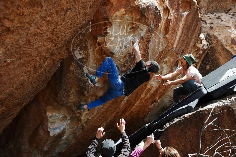 Bouldering in Hueco Tanks on 03/15/2019 with Blue Lizard Climbing and Yoga

Filename: SRM_20190315_1406070.jpg
Aperture: f/5.6
Shutter Speed: 1/800
Body: Canon EOS-1D Mark II
Lens: Canon EF 16-35mm f/2.8 L