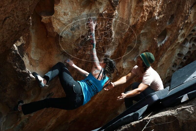 Bouldering in Hueco Tanks on 03/15/2019 with Blue Lizard Climbing and Yoga

Filename: SRM_20190315_1432100.jpg
Aperture: f/5.6
Shutter Speed: 1/500
Body: Canon EOS-1D Mark II
Lens: Canon EF 50mm f/1.8 II