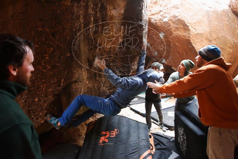 Bouldering in Hueco Tanks on 03/15/2019 with Blue Lizard Climbing and Yoga

Filename: SRM_20190315_1646530.jpg
Aperture: f/3.2
Shutter Speed: 1/100
Body: Canon EOS-1D Mark II
Lens: Canon EF 16-35mm f/2.8 L