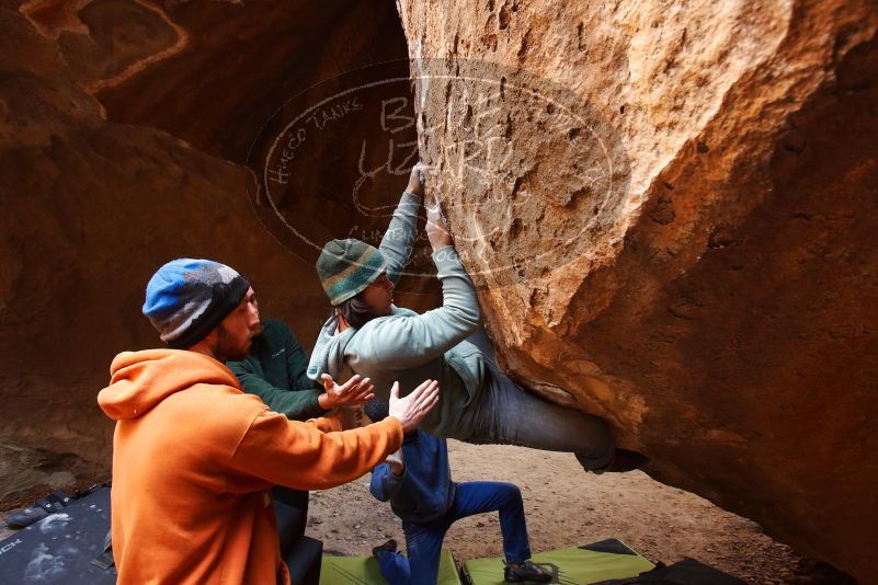 Bouldering in Hueco Tanks on 03/15/2019 with Blue Lizard Climbing and Yoga

Filename: SRM_20190315_1659590.jpg
Aperture: f/5.0
Shutter Speed: 1/100
Body: Canon EOS-1D Mark II
Lens: Canon EF 16-35mm f/2.8 L