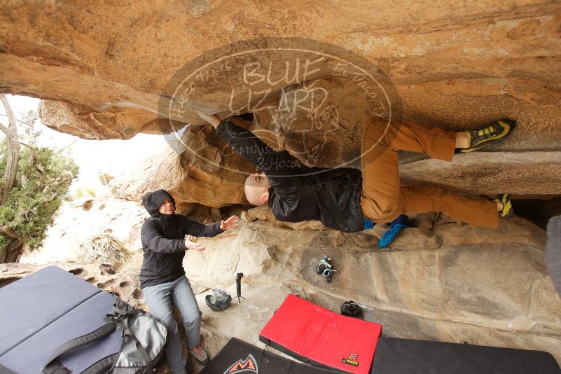Bouldering in Hueco Tanks on 03/16/2019 with Blue Lizard Climbing and Yoga

Filename: SRM_20190316_1239120.jpg
Aperture: f/5.0
Shutter Speed: 1/250
Body: Canon EOS-1D Mark II
Lens: Canon EF 16-35mm f/2.8 L