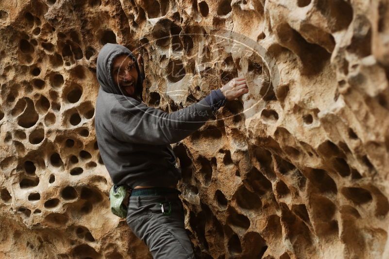 Bouldering in Hueco Tanks on 03/16/2019 with Blue Lizard Climbing and Yoga

Filename: SRM_20190316_1409590.jpg
Aperture: f/2.8
Shutter Speed: 1/160
Body: Canon EOS-1D Mark II
Lens: Canon EF 50mm f/1.8 II
