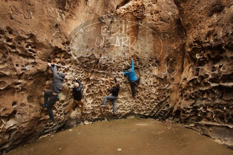 Bouldering in Hueco Tanks on 03/16/2019 with Blue Lizard Climbing and Yoga

Filename: SRM_20190316_1415360.jpg
Aperture: f/5.6
Shutter Speed: 1/50
Body: Canon EOS-1D Mark II
Lens: Canon EF 16-35mm f/2.8 L