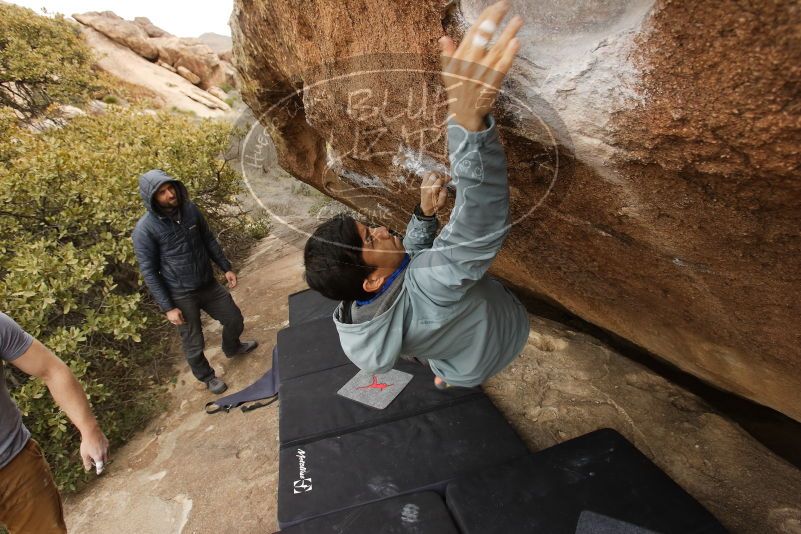Bouldering in Hueco Tanks on 03/16/2019 with Blue Lizard Climbing and Yoga

Filename: SRM_20190316_1514340.jpg
Aperture: f/5.6
Shutter Speed: 1/400
Body: Canon EOS-1D Mark II
Lens: Canon EF 16-35mm f/2.8 L