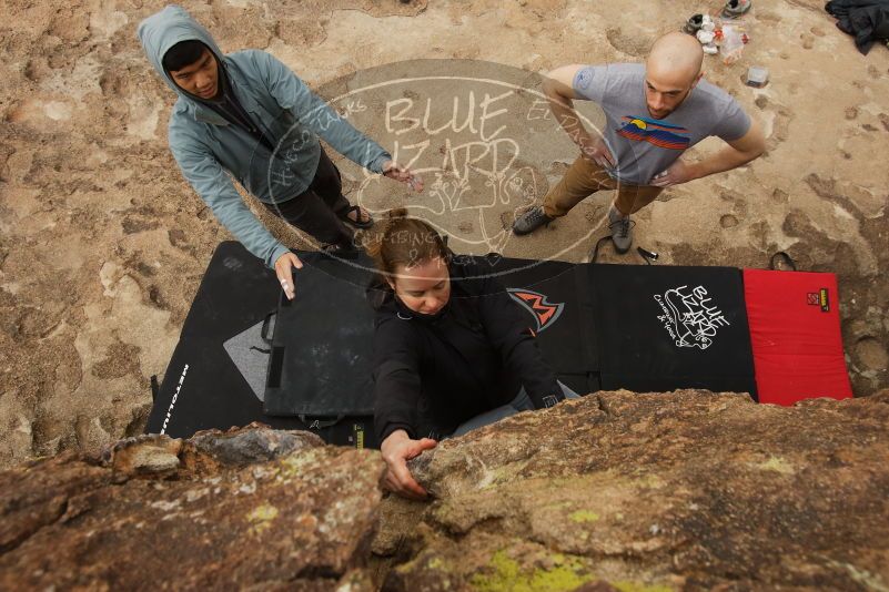 Bouldering in Hueco Tanks on 03/16/2019 with Blue Lizard Climbing and Yoga

Filename: SRM_20190316_1551431.jpg
Aperture: f/5.6
Shutter Speed: 1/1250
Body: Canon EOS-1D Mark II
Lens: Canon EF 16-35mm f/2.8 L