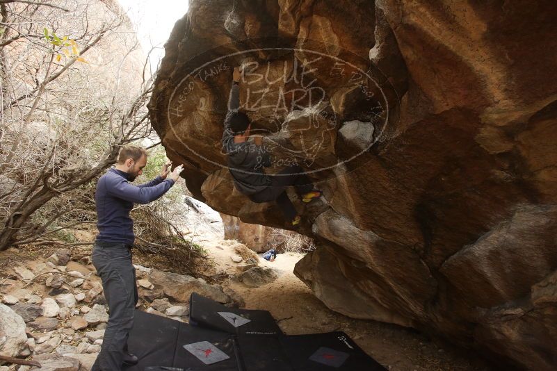 Bouldering in Hueco Tanks on 03/16/2019 with Blue Lizard Climbing and Yoga

Filename: SRM_20190316_1637160.jpg
Aperture: f/5.6
Shutter Speed: 1/200
Body: Canon EOS-1D Mark II
Lens: Canon EF 16-35mm f/2.8 L