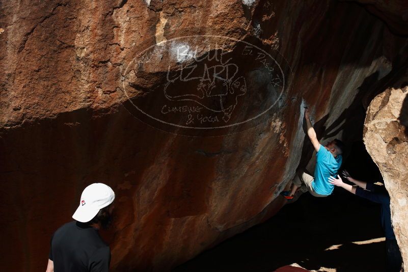 Bouldering in Hueco Tanks on 03/17/2019 with Blue Lizard Climbing and Yoga

Filename: SRM_20190317_1114200.jpg
Aperture: f/6.3
Shutter Speed: 1/250
Body: Canon EOS-1D Mark II
Lens: Canon EF 16-35mm f/2.8 L