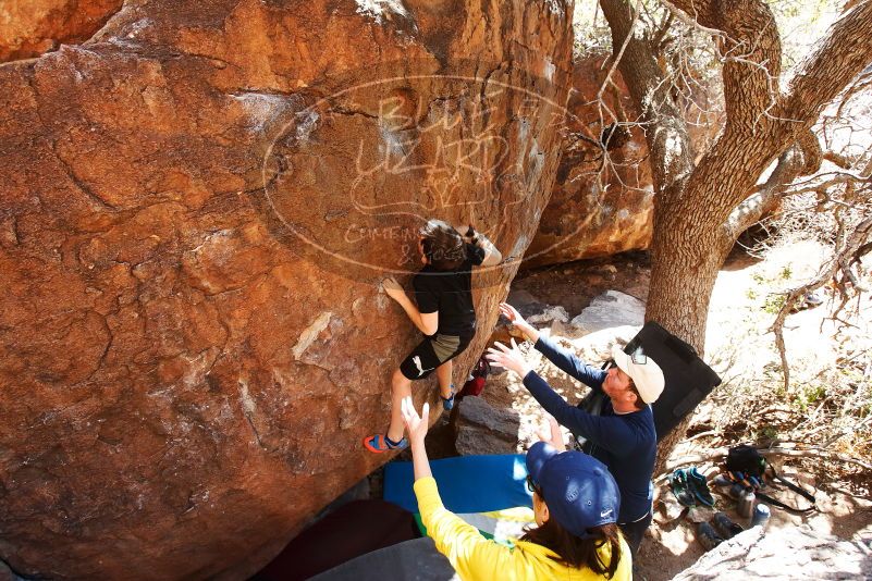 Bouldering in Hueco Tanks on 03/17/2019 with Blue Lizard Climbing and Yoga

Filename: SRM_20190317_1427310.jpg
Aperture: f/5.6
Shutter Speed: 1/200
Body: Canon EOS-1D Mark II
Lens: Canon EF 16-35mm f/2.8 L