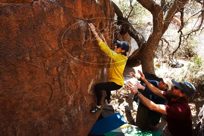 Bouldering in Hueco Tanks on 03/17/2019 with Blue Lizard Climbing and Yoga

Filename: SRM_20190317_1428381.jpg
Aperture: f/5.6
Shutter Speed: 1/320
Body: Canon EOS-1D Mark II
Lens: Canon EF 16-35mm f/2.8 L