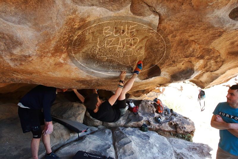 Bouldering in Hueco Tanks on 03/17/2019 with Blue Lizard Climbing and Yoga

Filename: SRM_20190317_1544150.jpg
Aperture: f/5.6
Shutter Speed: 1/250
Body: Canon EOS-1D Mark II
Lens: Canon EF 16-35mm f/2.8 L
