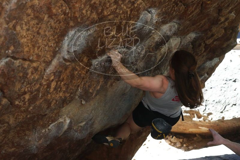 Bouldering in Hueco Tanks on 03/29/2019 with Blue Lizard Climbing and Yoga

Filename: SRM_20190329_1026170.jpg
Aperture: f/5.6
Shutter Speed: 1/250
Body: Canon EOS-1D Mark II
Lens: Canon EF 50mm f/1.8 II