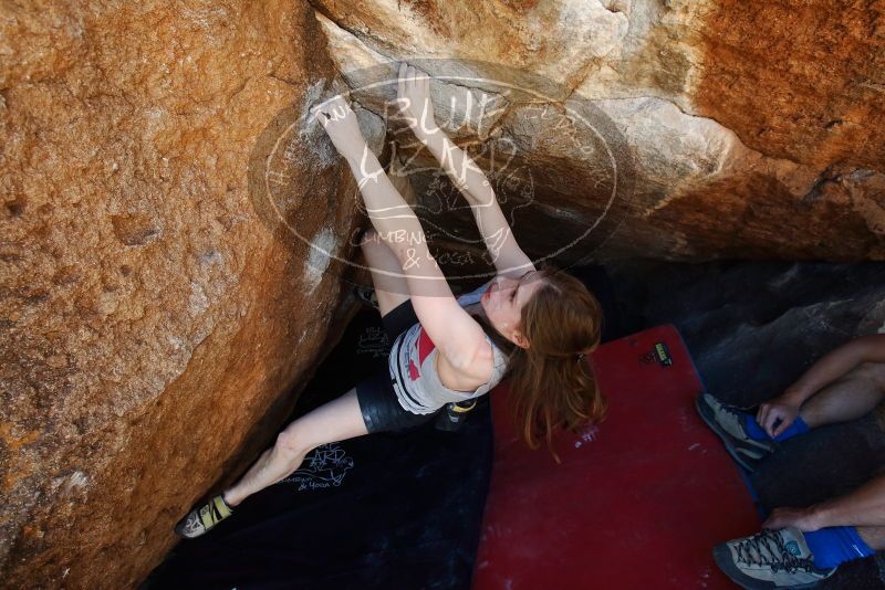 Bouldering in Hueco Tanks on 03/29/2019 with Blue Lizard Climbing and Yoga

Filename: SRM_20190329_1132593.jpg
Aperture: f/5.6
Shutter Speed: 1/250
Body: Canon EOS-1D Mark II
Lens: Canon EF 16-35mm f/2.8 L