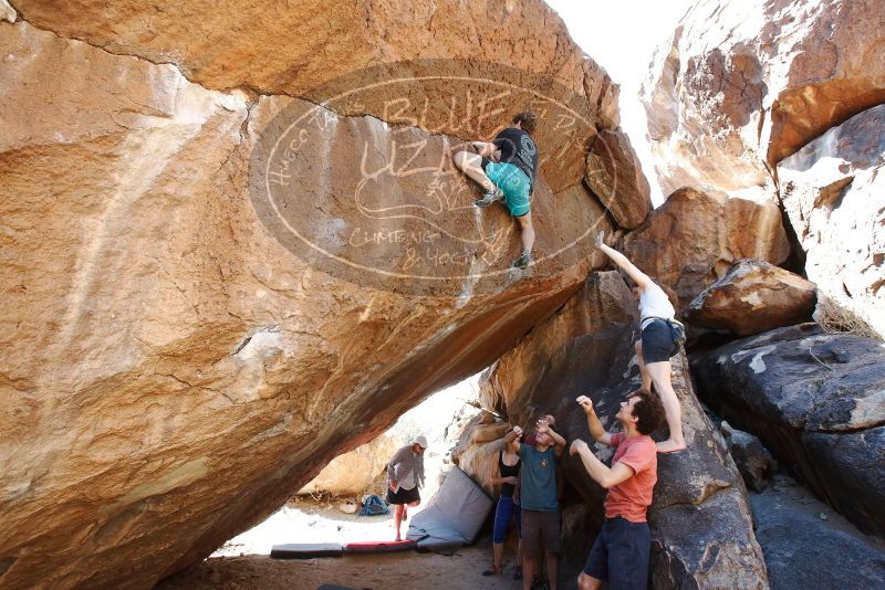 Bouldering in Hueco Tanks on 03/29/2019 with Blue Lizard Climbing and Yoga

Filename: SRM_20190329_1216530.jpg
Aperture: f/5.6
Shutter Speed: 1/200
Body: Canon EOS-1D Mark II
Lens: Canon EF 16-35mm f/2.8 L