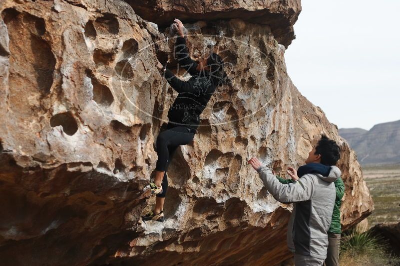 Bouldering in Hueco Tanks on 03/30/2019 with Blue Lizard Climbing and Yoga

Filename: SRM_20190330_0937490.jpg
Aperture: f/4.0
Shutter Speed: 1/800
Body: Canon EOS-1D Mark II
Lens: Canon EF 50mm f/1.8 II