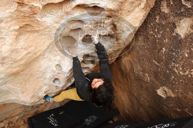 Bouldering in Hueco Tanks on 03/30/2019 with Blue Lizard Climbing and Yoga

Filename: SRM_20190330_1135260.jpg
Aperture: f/5.6
Shutter Speed: 1/320
Body: Canon EOS-1D Mark II
Lens: Canon EF 16-35mm f/2.8 L