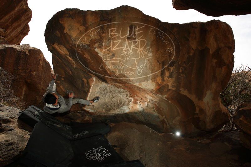 Bouldering in Hueco Tanks on 03/30/2019 with Blue Lizard Climbing and Yoga

Filename: SRM_20190330_1400460.jpg
Aperture: f/5.6
Shutter Speed: 1/250
Body: Canon EOS-1D Mark II
Lens: Canon EF 16-35mm f/2.8 L