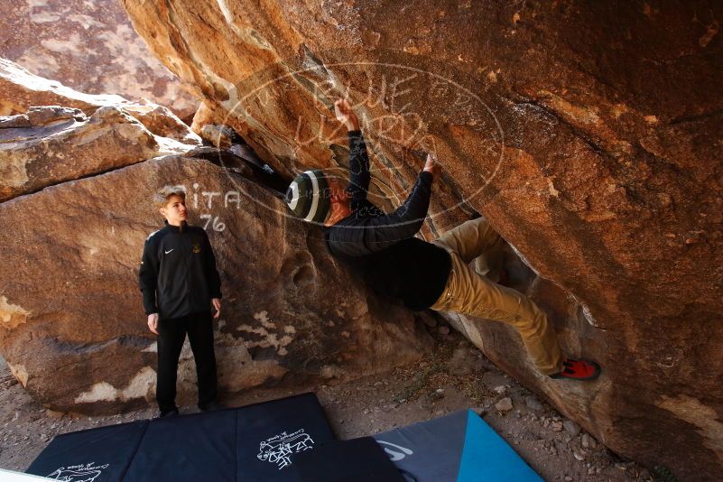 Bouldering in Hueco Tanks on 03/31/2019 with Blue Lizard Climbing and Yoga

Filename: SRM_20190331_1126320.jpg
Aperture: f/5.6
Shutter Speed: 1/250
Body: Canon EOS-1D Mark II
Lens: Canon EF 16-35mm f/2.8 L