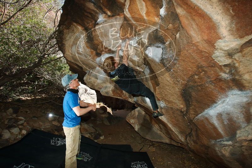 Bouldering in Hueco Tanks on 04/05/2019 with Blue Lizard Climbing and Yoga

Filename: SRM_20190405_1630110.jpg
Aperture: f/5.6
Shutter Speed: 1/250
Body: Canon EOS-1D Mark II
Lens: Canon EF 16-35mm f/2.8 L